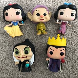 Disney Snow White Evil Queen Hag and Dopey Funko Pops